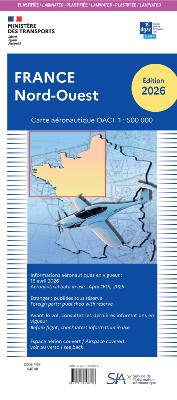 CARTE OACI / SIA (Ex-IGN) 1:500 000e NORD-OUEST 2026 (VERSION PLASTIFIEE)