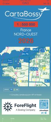 CARTE VFR BOSSY FRANCE Nord-Ouest 2026  /  1:500 000